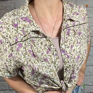 Vintage Y2K Gloria Vanderbilt Floral Print Women's Top
